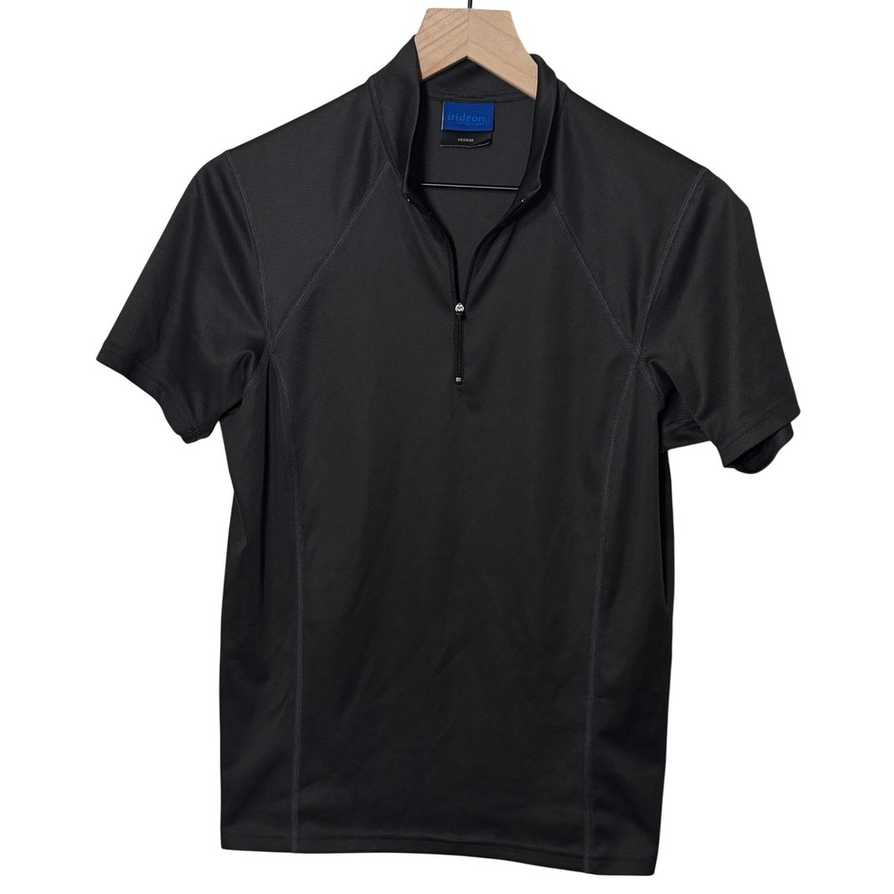 Irideon Riding Wear Black‎ Short Sleeve Half Zip Polo Shirt Top Women's Medium